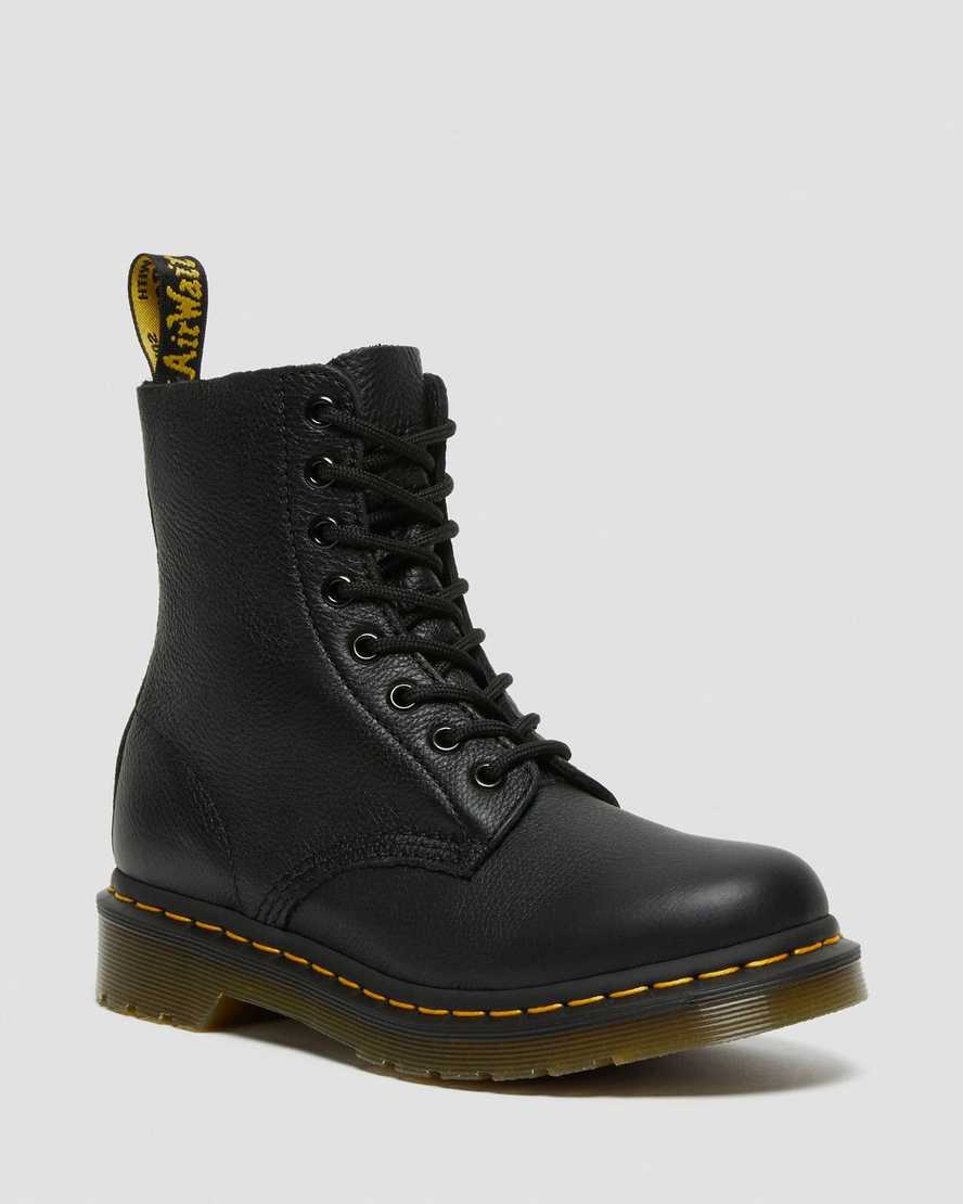 Dr. Martens 1460 Pascal Virginia Lær Original Støvler Dame Svart [5639CTIOB]